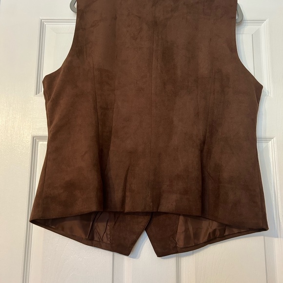 Grace Karin Brown Faux Suede Vest - Picture 3 of 5